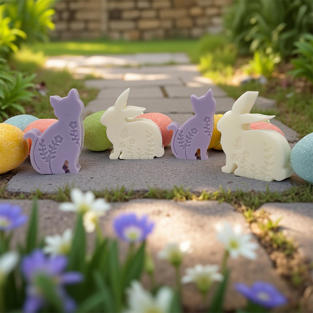 Floral Kitty & Bunny Shea Butter Soap Set! Easter Collection