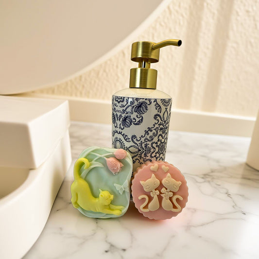 Pawfect Love & Play – Artisan Cat Soap Duo